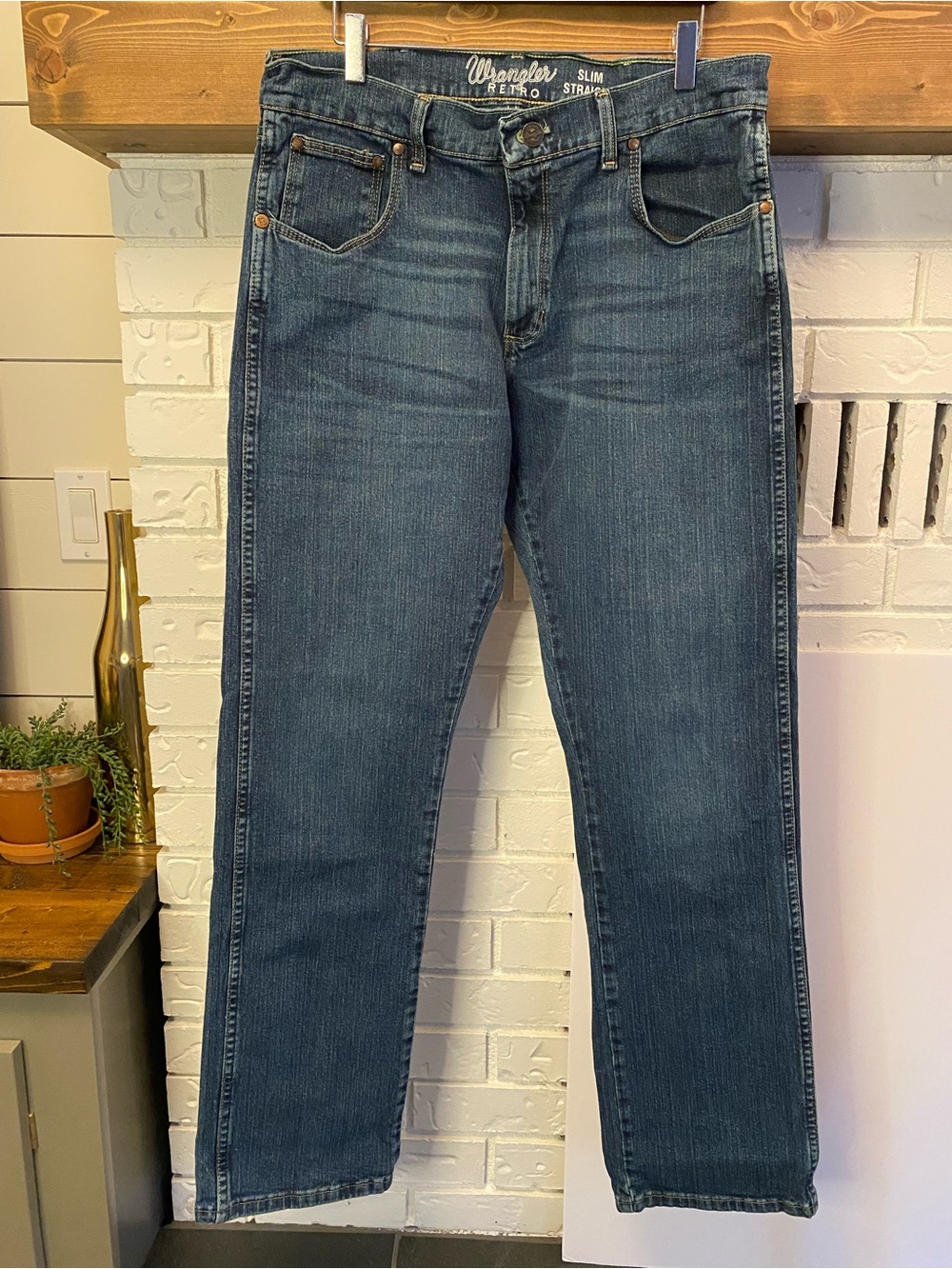 Men's Wrangler 36x34 Retro Slim Fit Straight Leg Jeans (Style Number 88MWZMN)